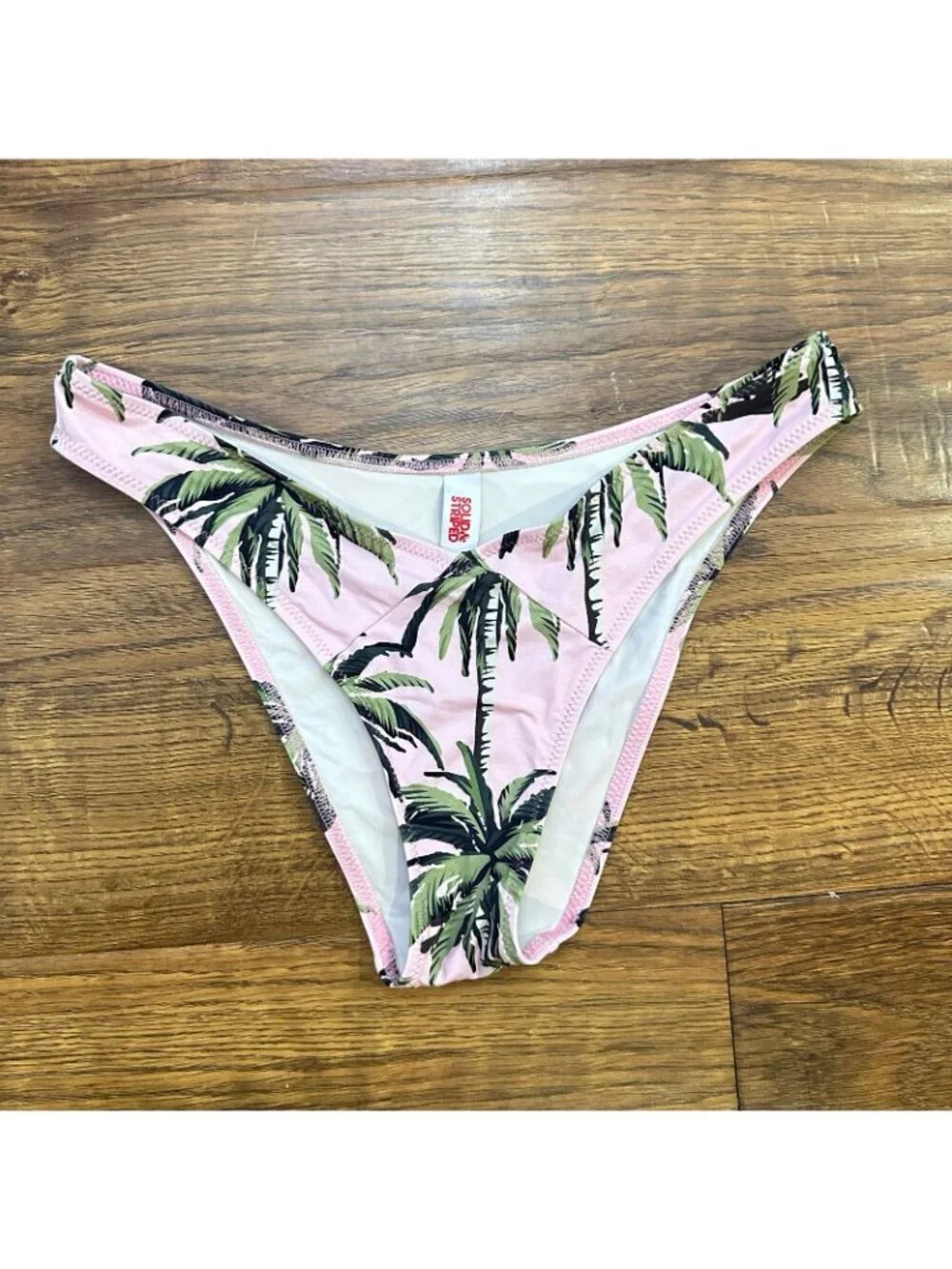 Solid & Striped bikini bottom pink palm leaf print S